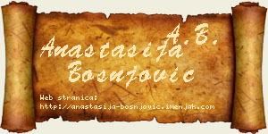 Anastasija Bošnjović vizit kartica